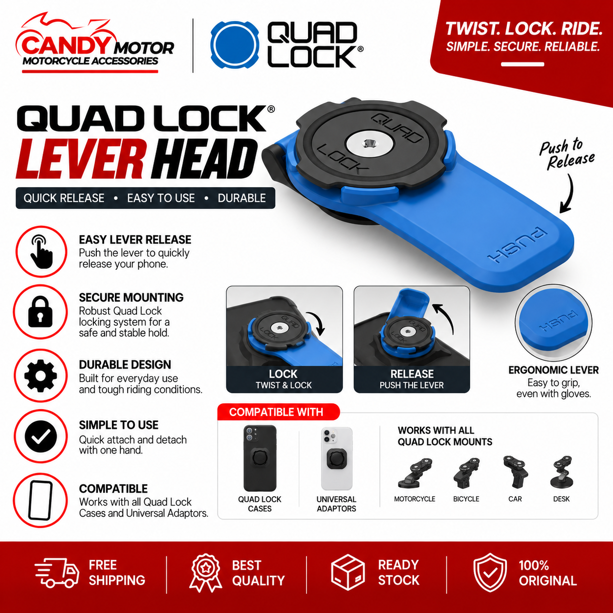 QUAD LOCK Lever Head