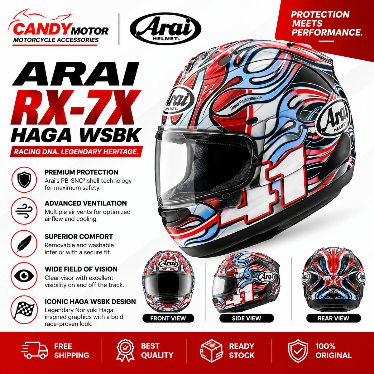 ARAI RX7X Haga WSBK Helmet