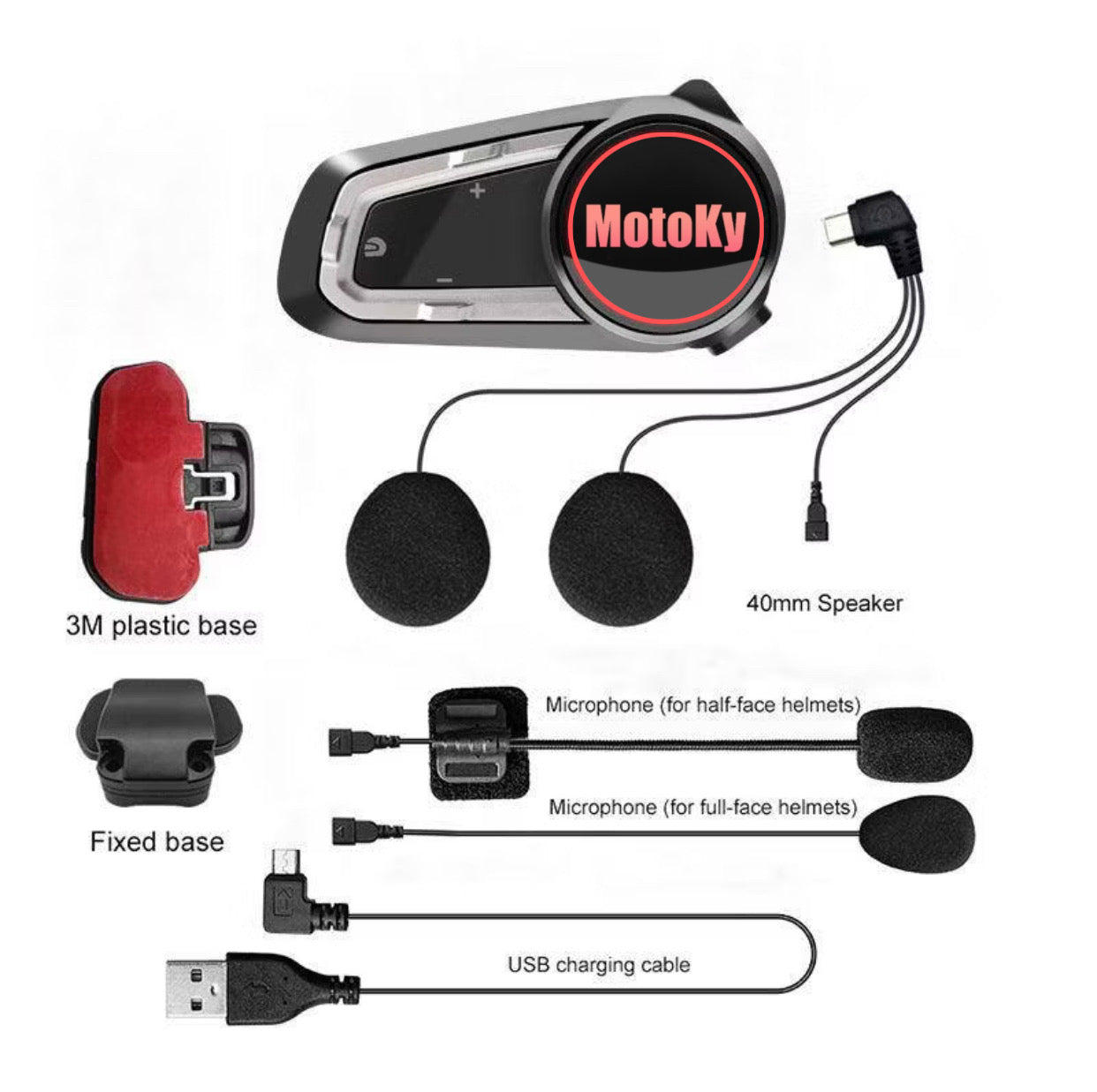 MotoKy Helmet V10s Bluetooth Headset