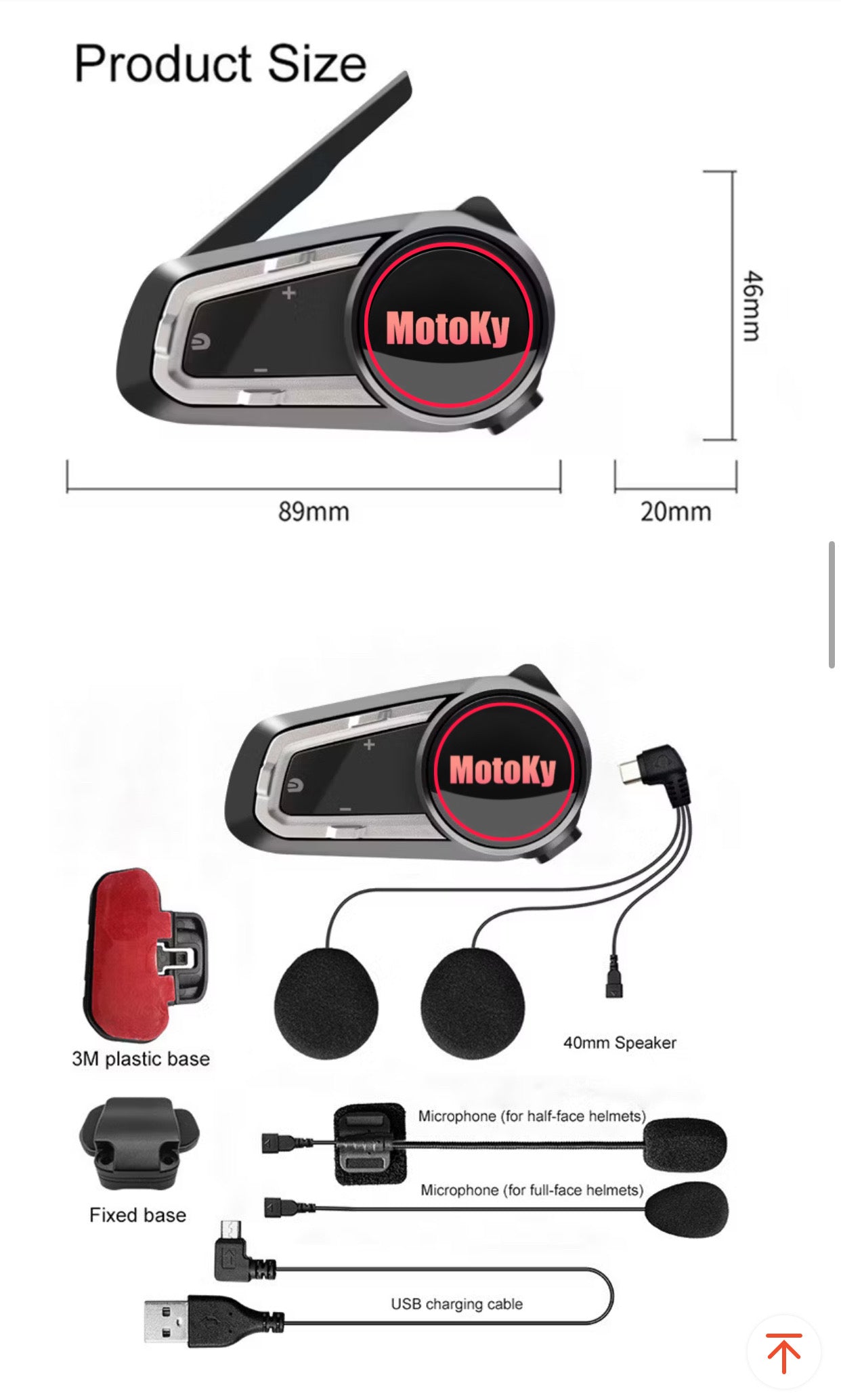 MotoKy Helmet V10s Bluetooth Headset