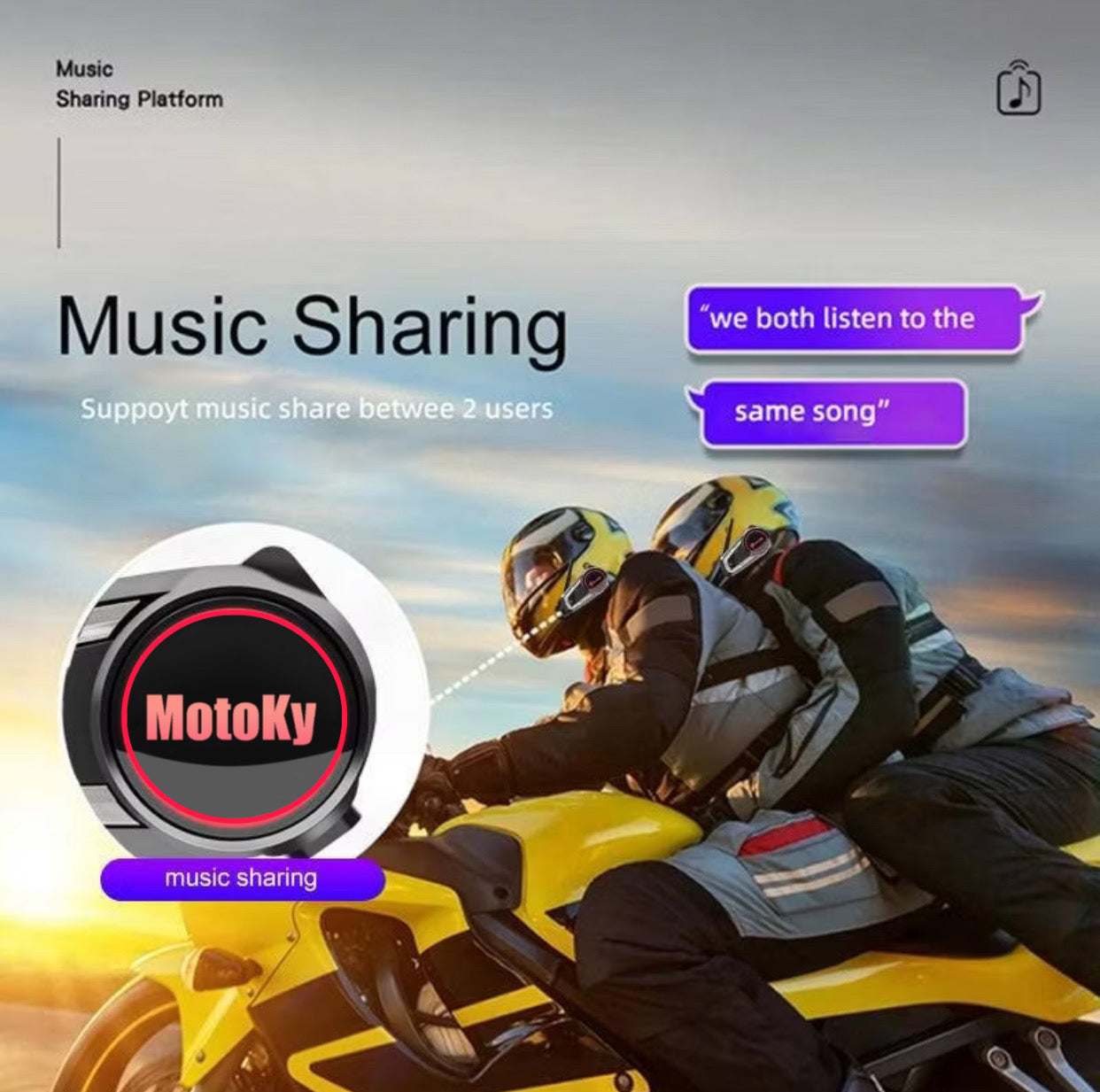 MotoKy Helmet V10s Bluetooth Headset