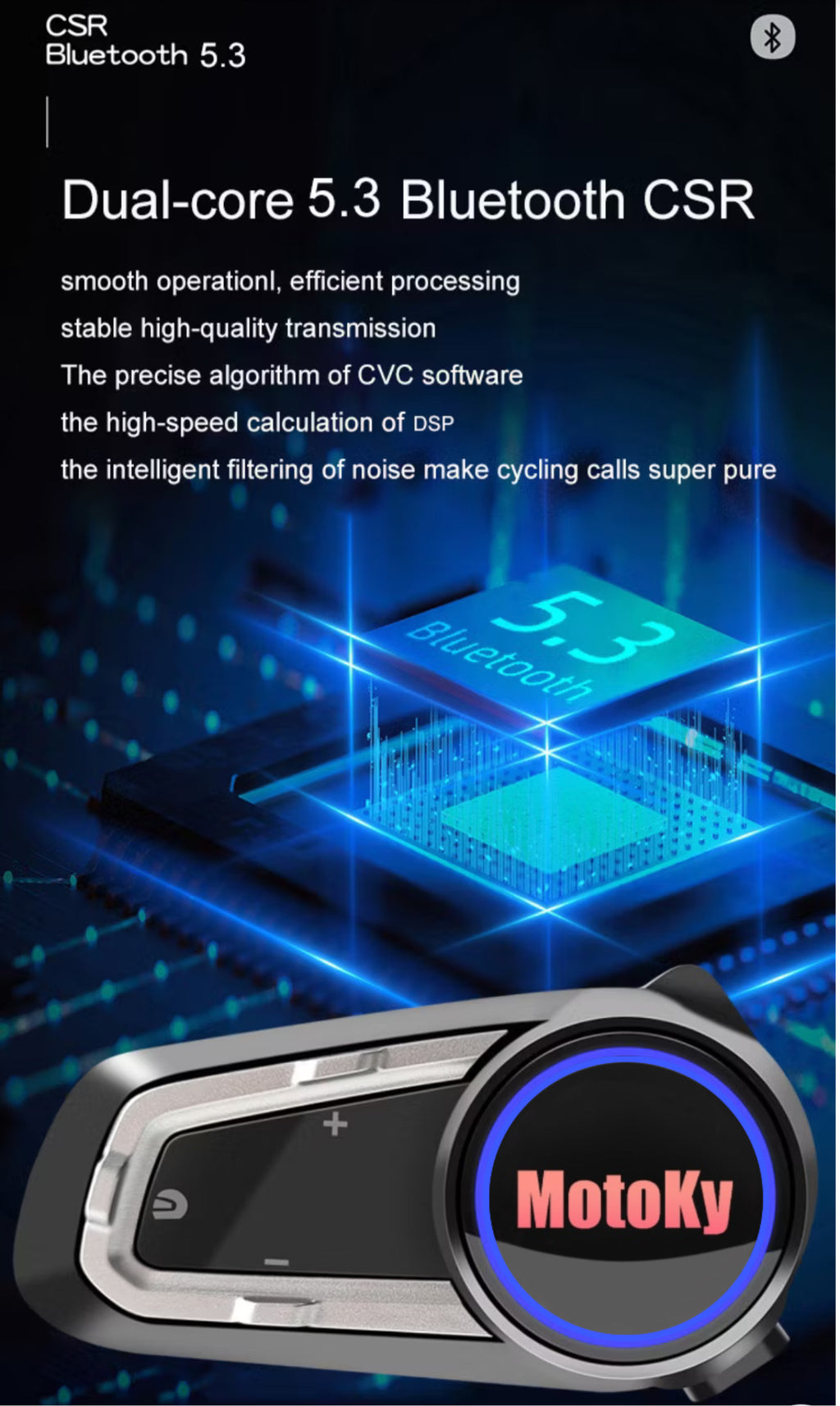 MotoKy Helmet V10s Bluetooth Headset