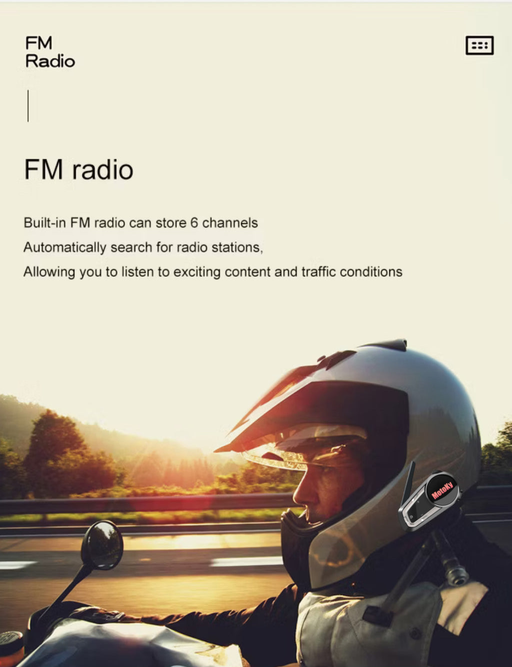 MotoKy Helmet V10s Bluetooth Headset