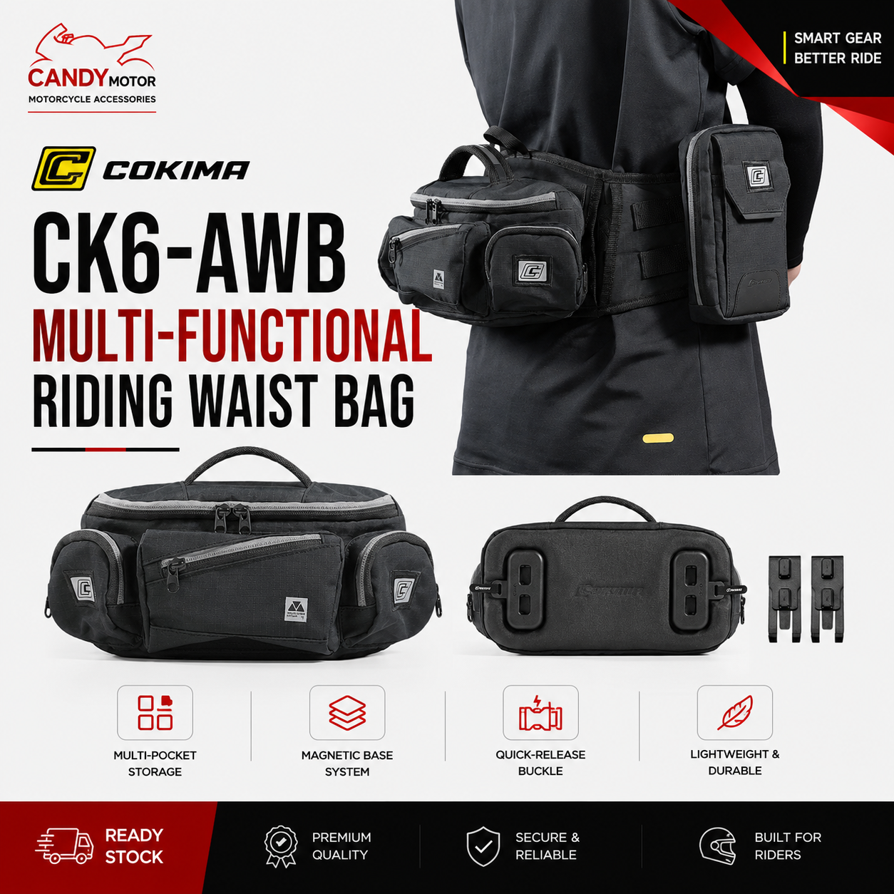 COKIMA CK6-AWB Multi-functional Riding Waist Bag