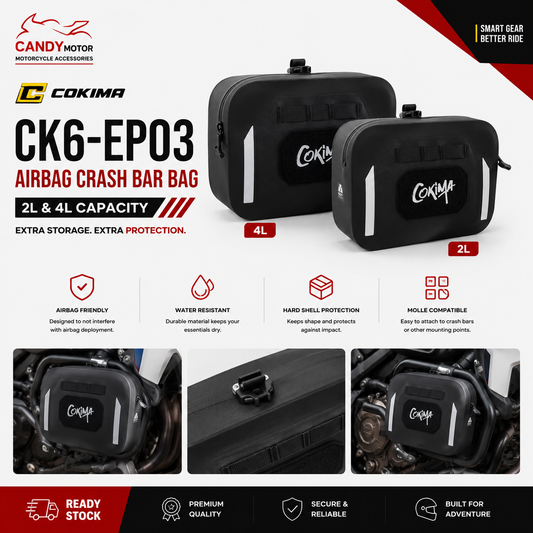 COKIMA CK6-EPO3 Airbag Crash Bar Bag 2L & 4L Motorcycle Air-Tight Crash Bar Bag