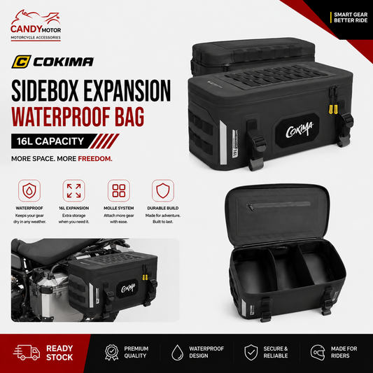COKIMA Sidebox Expansion Waterproof Bag-16L Moto Pannier Lid Bags