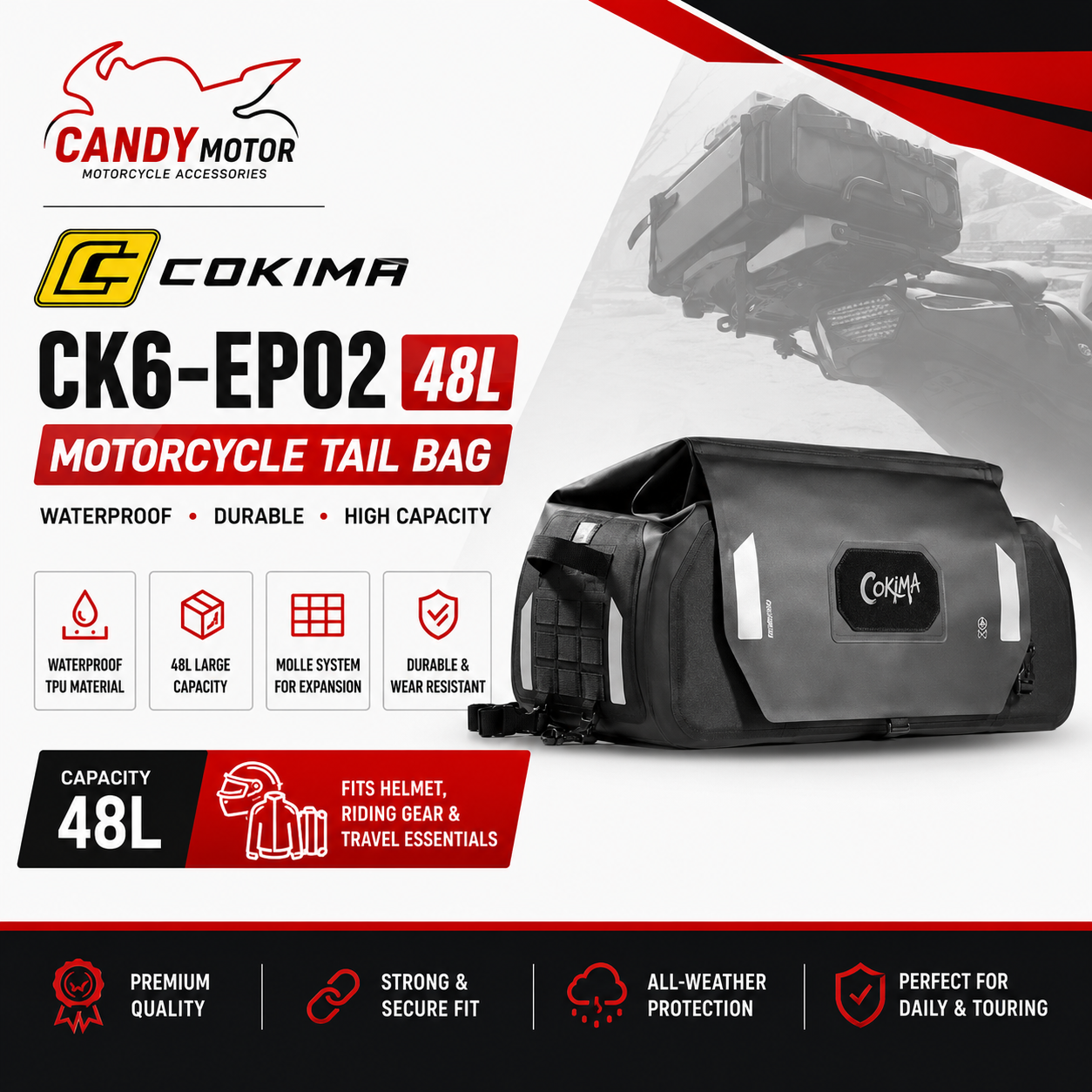 COKIMA CK6-EPO2 48L Airbag Tail Box Bag