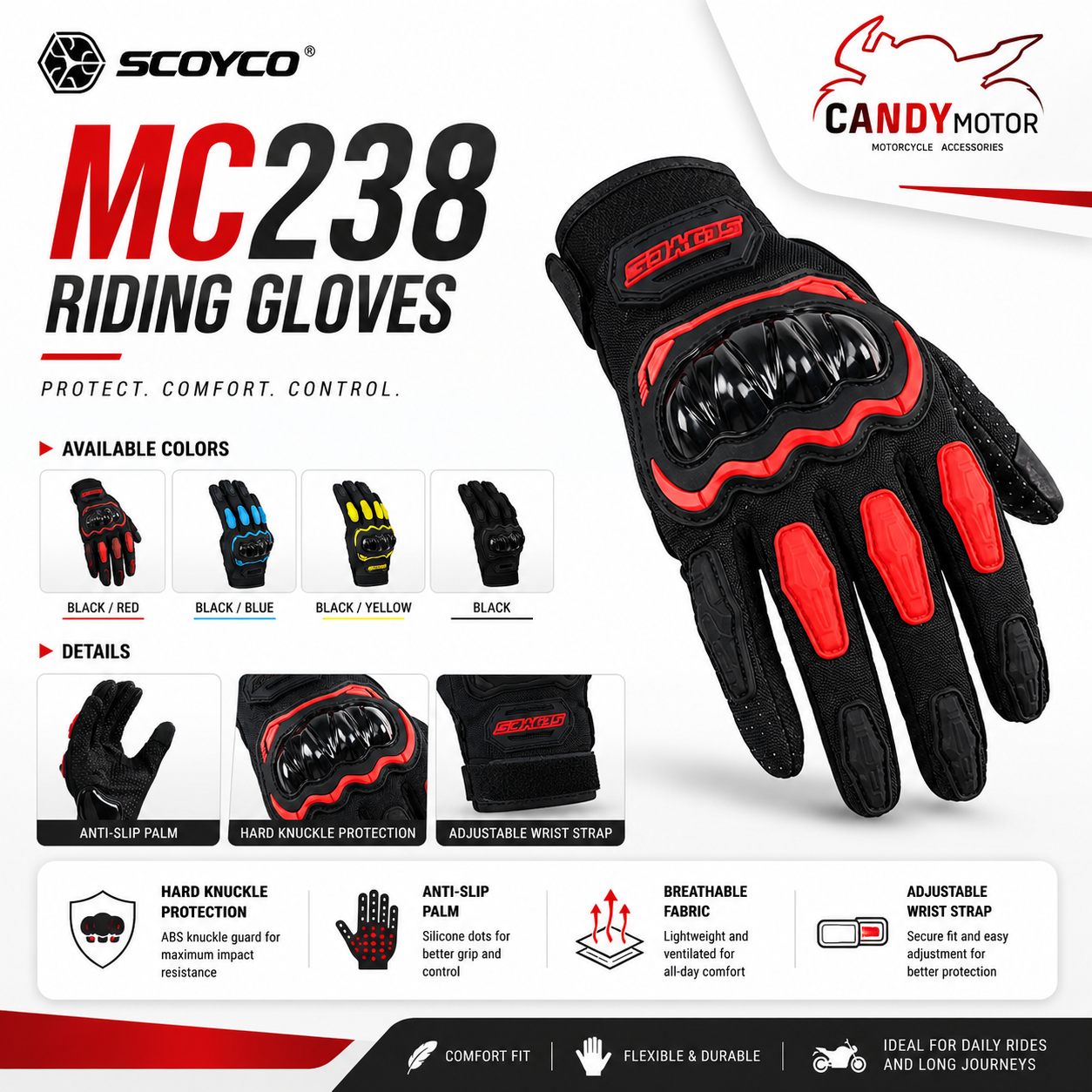 SCOYCO MC238 Riding Gloves Motorcycle Gloves