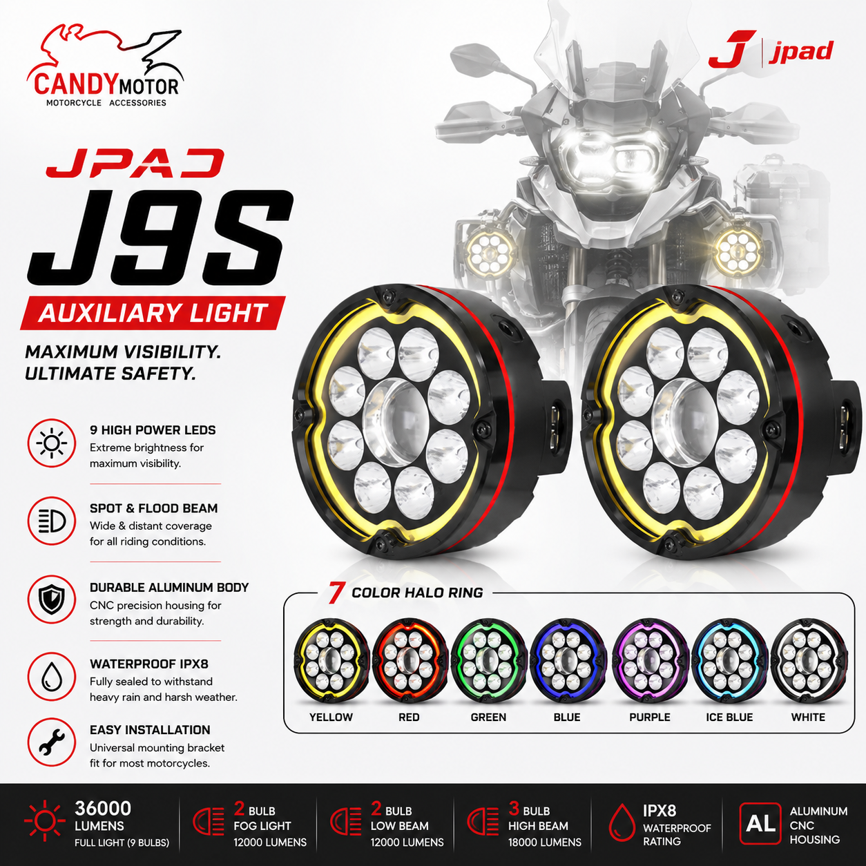 JPAD J9S Auxiliary Lights