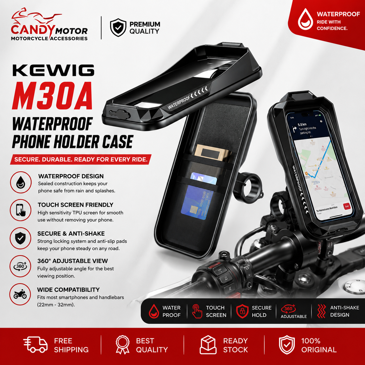 KEWIG M30A Waterproof Phone Holder Case