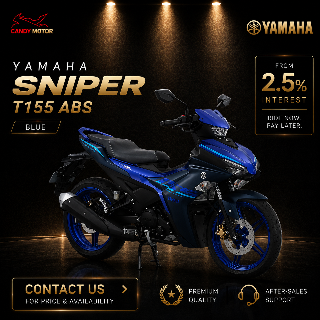 YAMAHA SNIPER T155 ABS Blue Motorbike