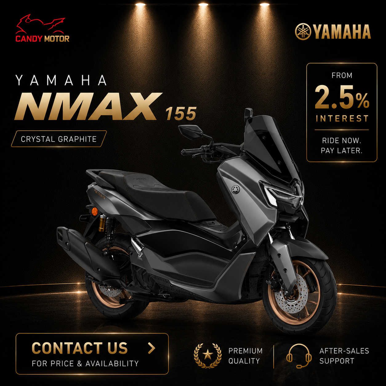 YAMAHA NMAX-155 Crystal Graphite Motorbike