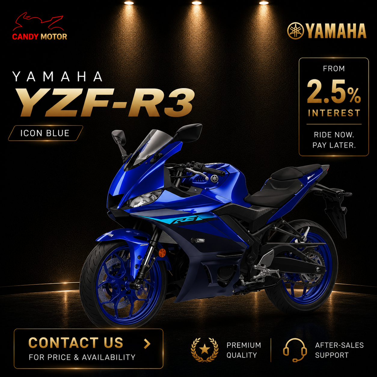 YAMAHA YZF-R3 Icon Blue Motorbike