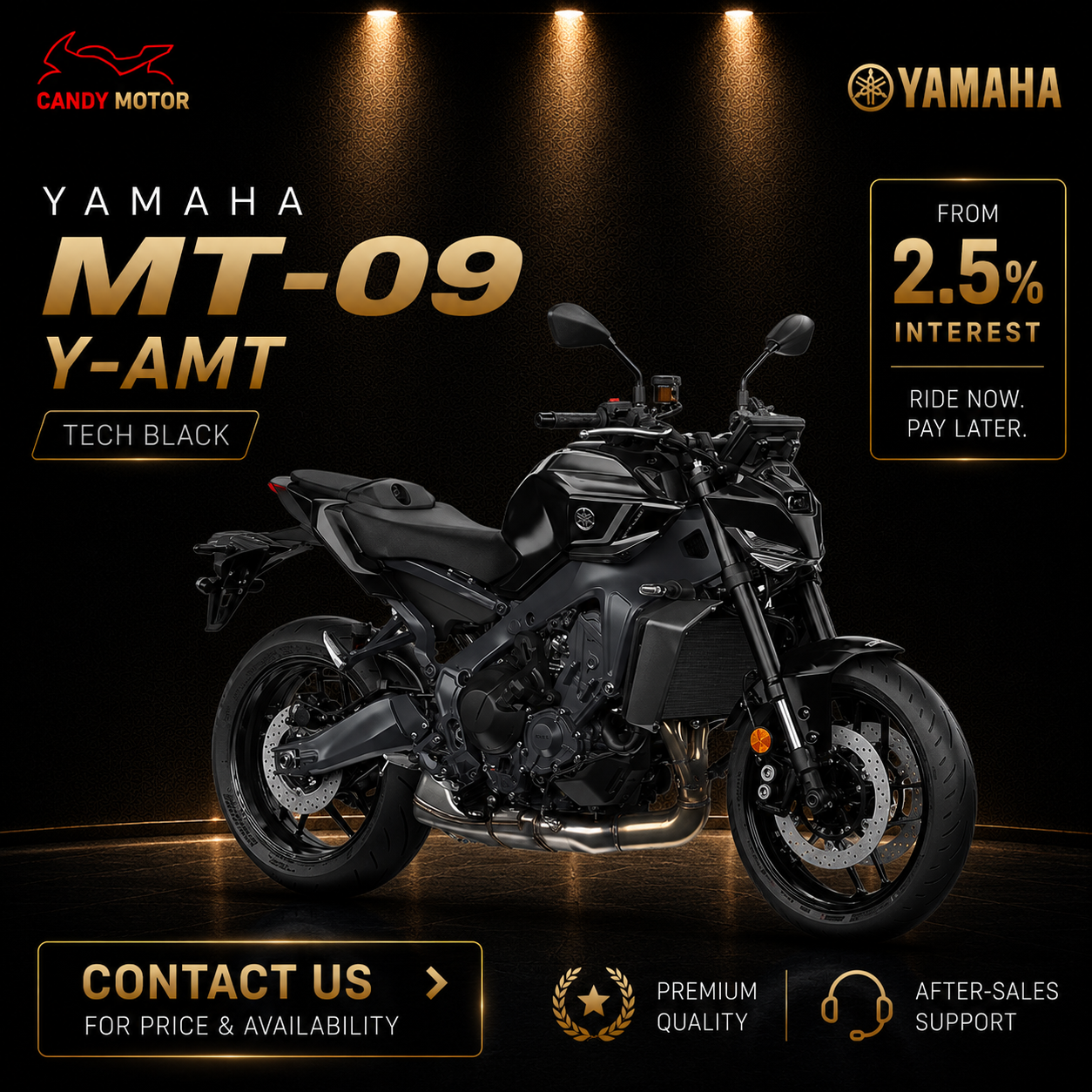 YAMAHA MT-09 T-AMT Tech Black Motorbike