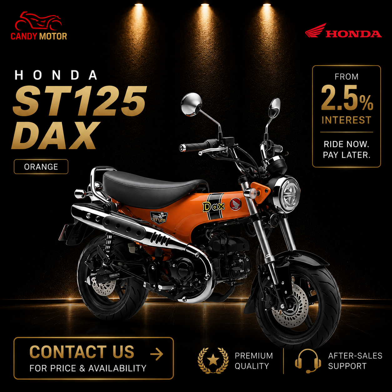 HONDA ST125 DAX Orange Motorbike