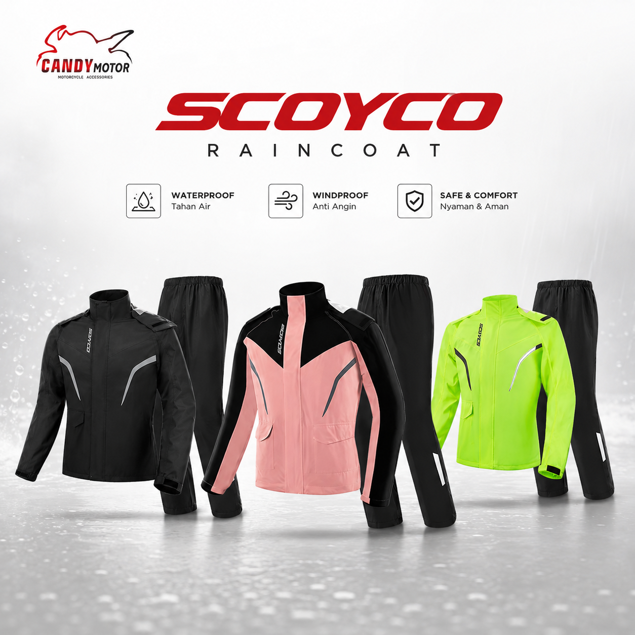 Scoyco Raincoat Waterproof Jacket Rain Suit Original