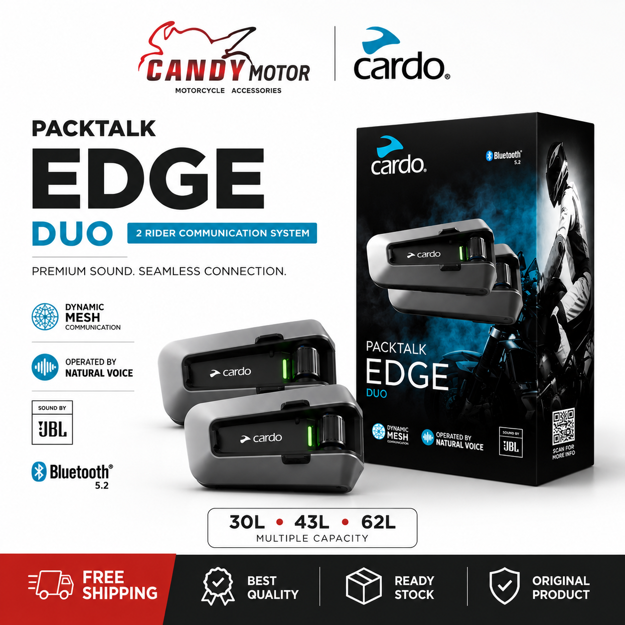 Cardo Packtalk Edge (DUO) w/JBL