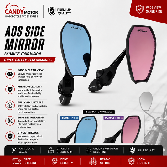 AOS Side Mirror Motorcylce Rearview Mirror