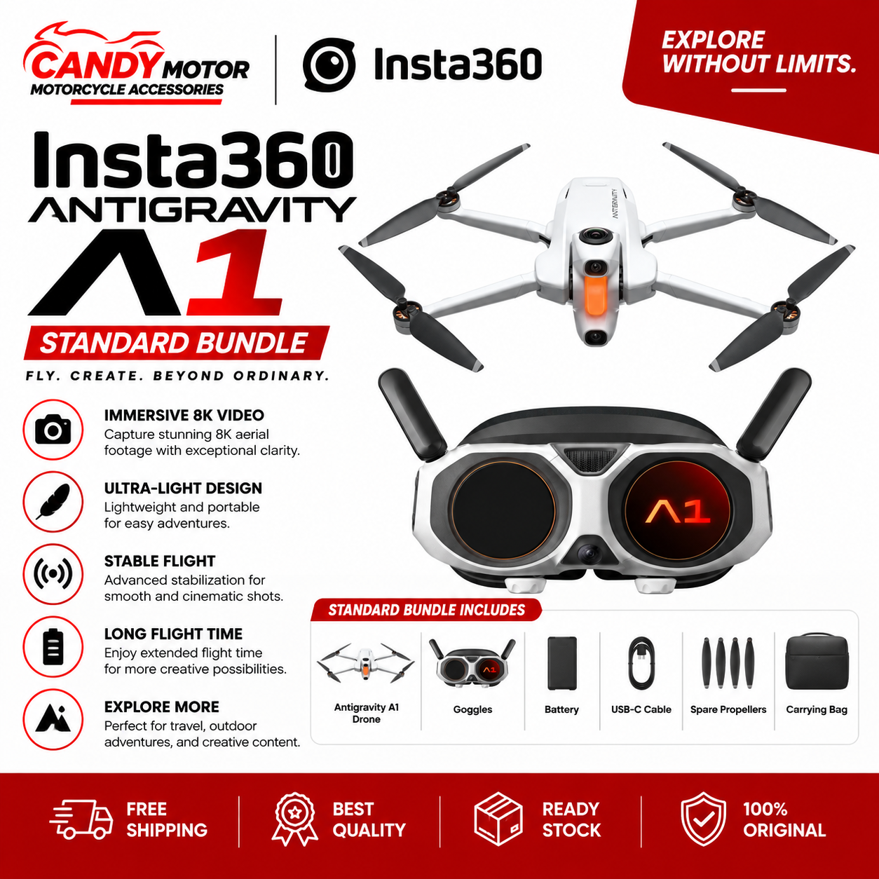Insta360 Antigravity A1 Standard Bundle