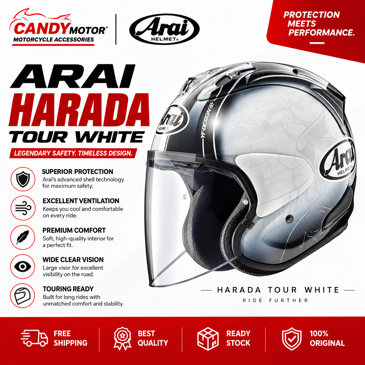 ARAI Harada Tour White Helmet