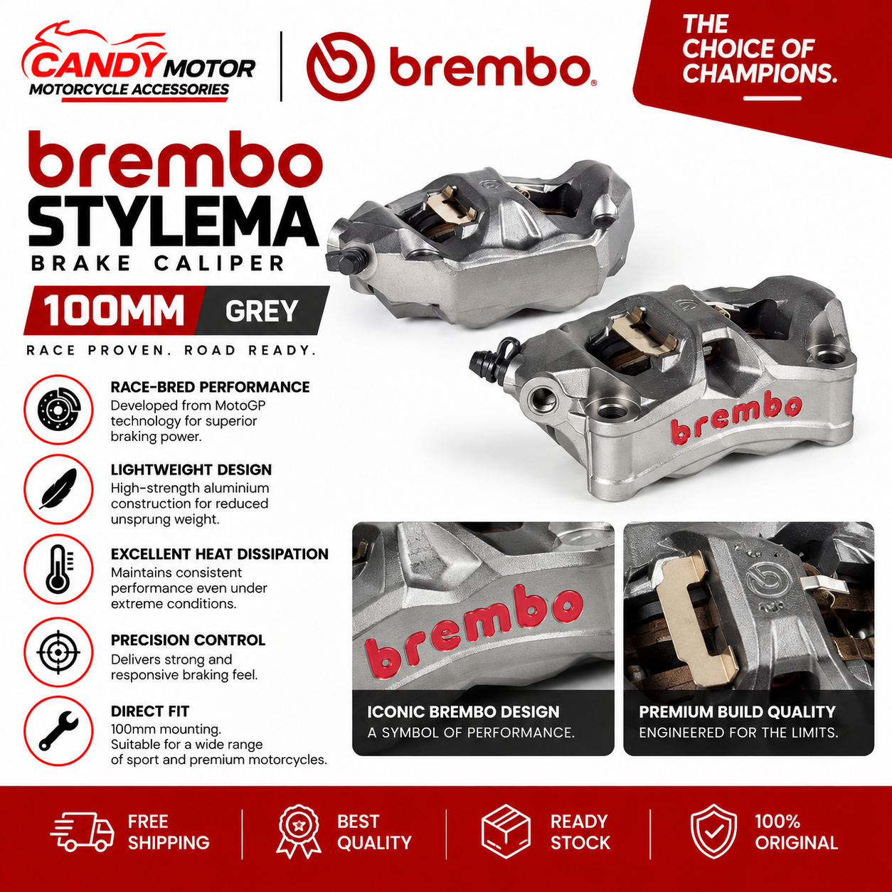 Brembo Stylema 100mm Grey