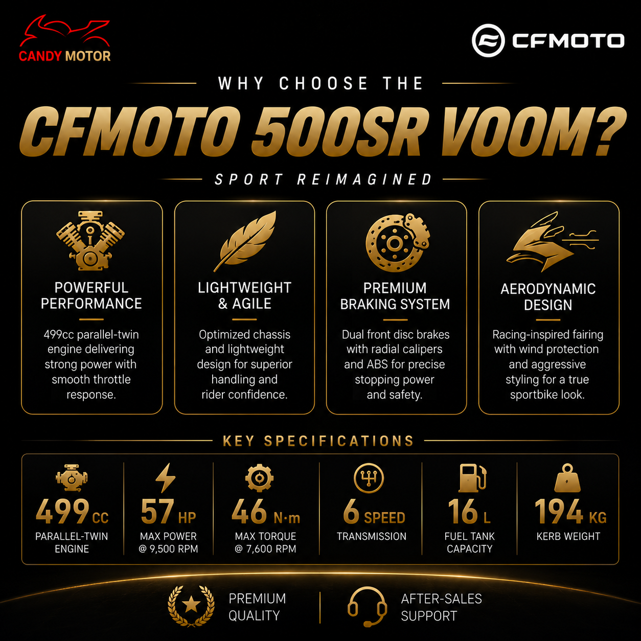 CFMOTO 500SR VOOM Zephyr Blue Motorbike