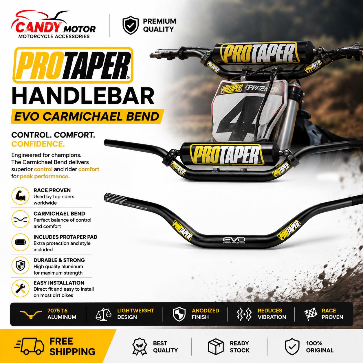 ProTaper Handlebar EVO Carmichael Bend