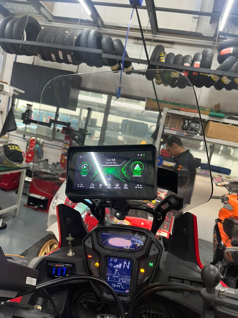 M17 Bike Play Motorcycle Dash Cam (Front + Rear) With 1000 Nits Screen