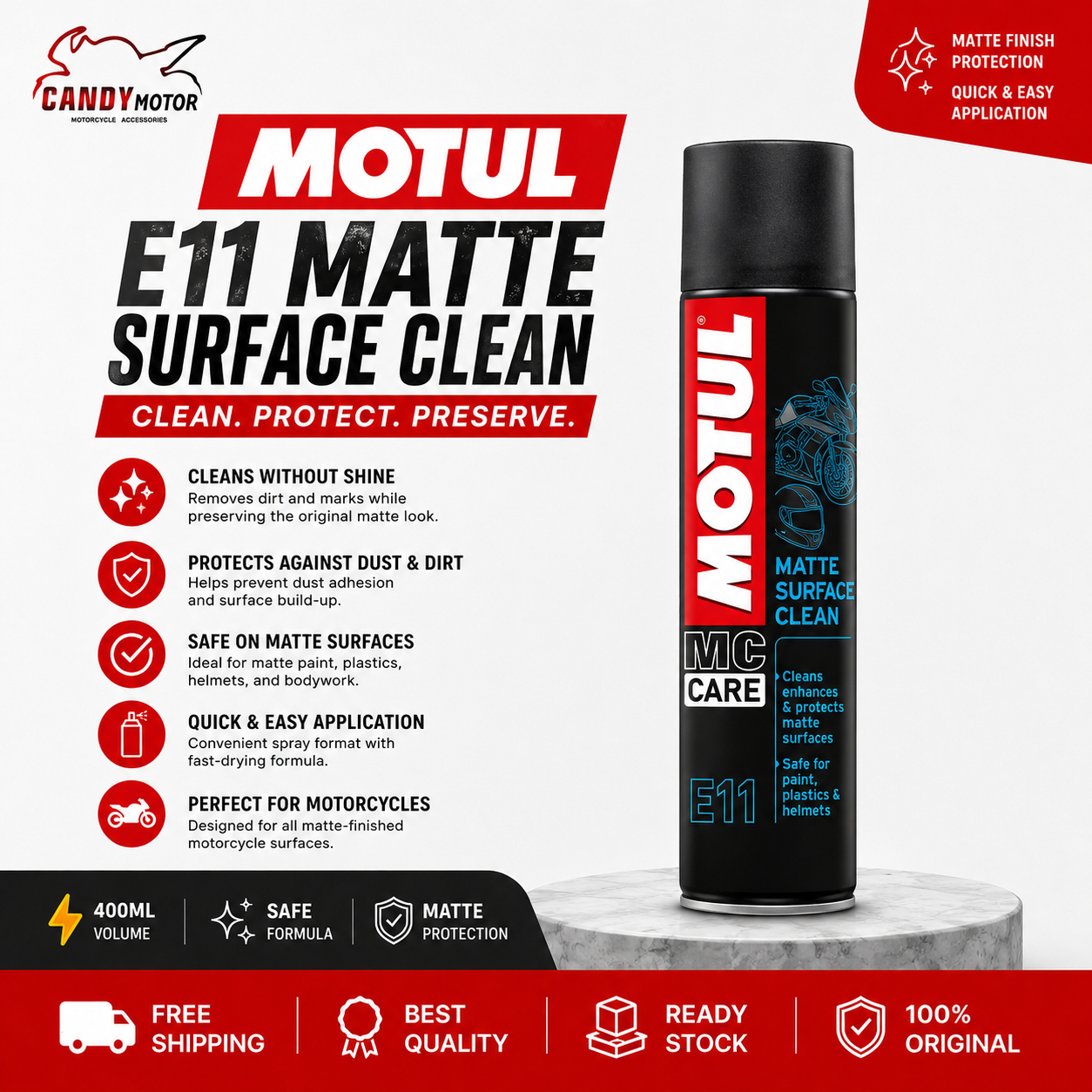 Motul E11 matte surface clean (400ML)