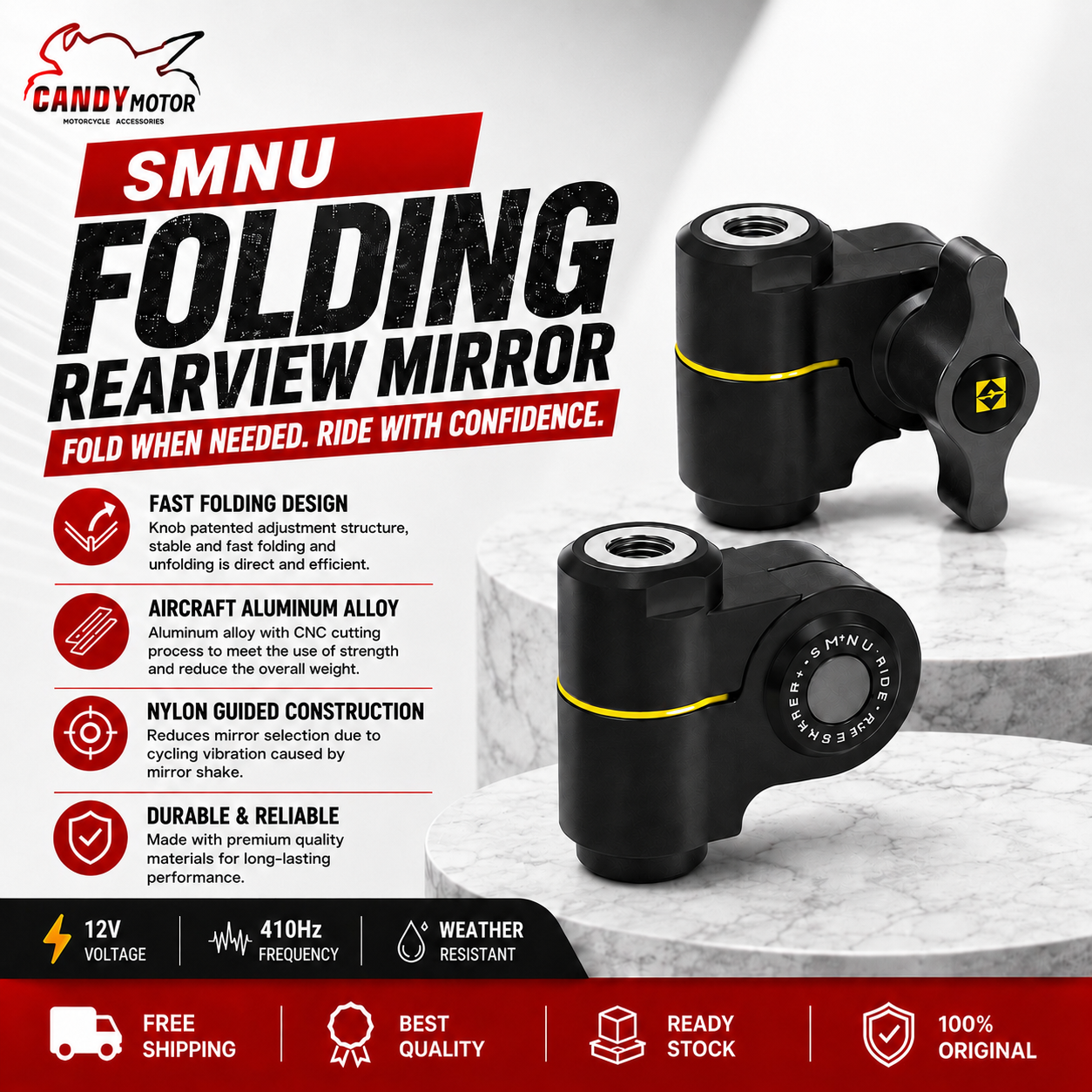 SMNU Folding Rearview Mirror (+ +)
