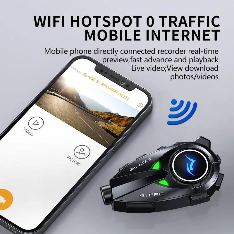 BLAISE S1 Pro Helmet Intercom with Camera