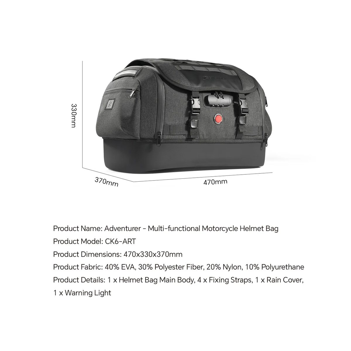 COKIMA CK6-ART Motorcycle Multi-Functional Helmet Bag