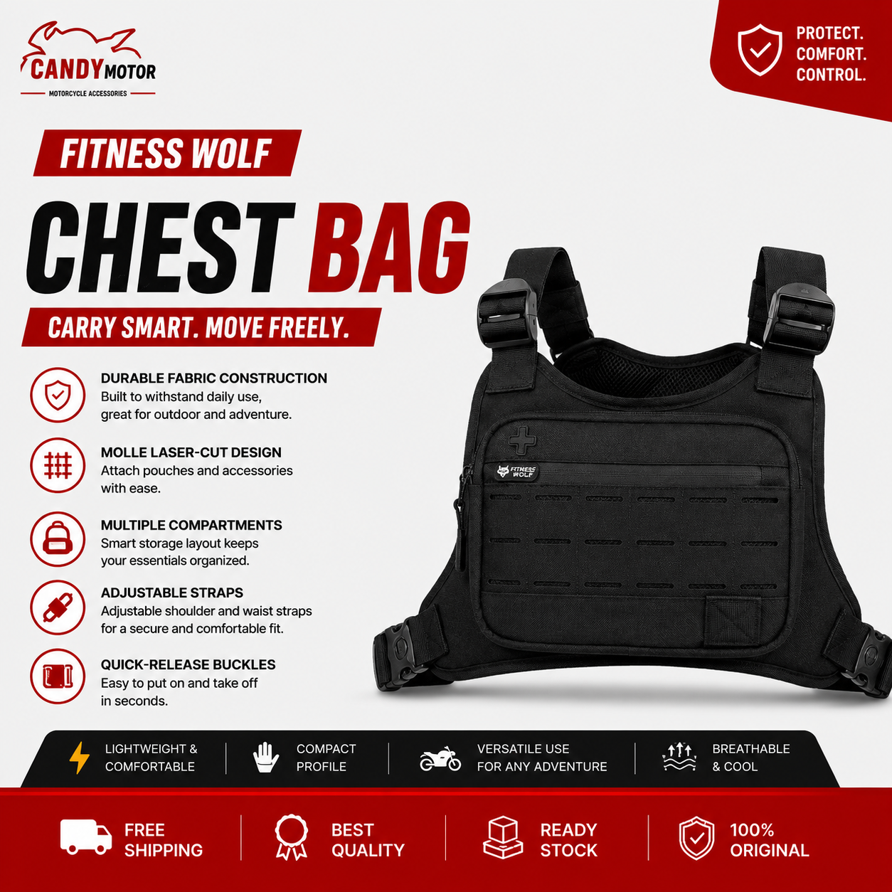 Fitness Wolf Chest Bag