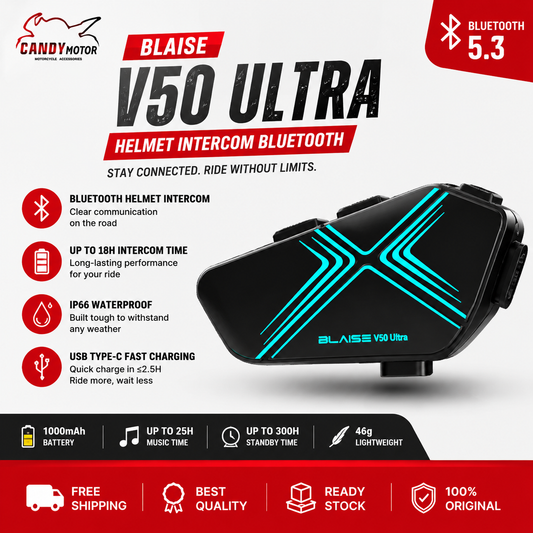 BLAISE V50 Ultra Motorcycle Helmet Intercom Bluetooth