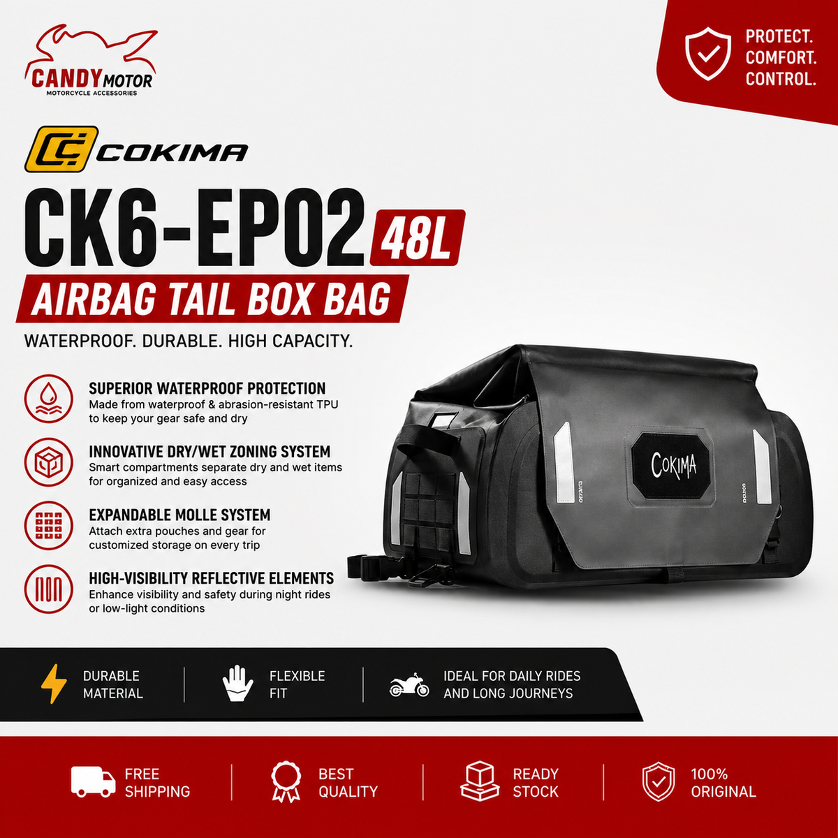 COKIMA CK6-EPO2 48L Airbag Tail Box Bag