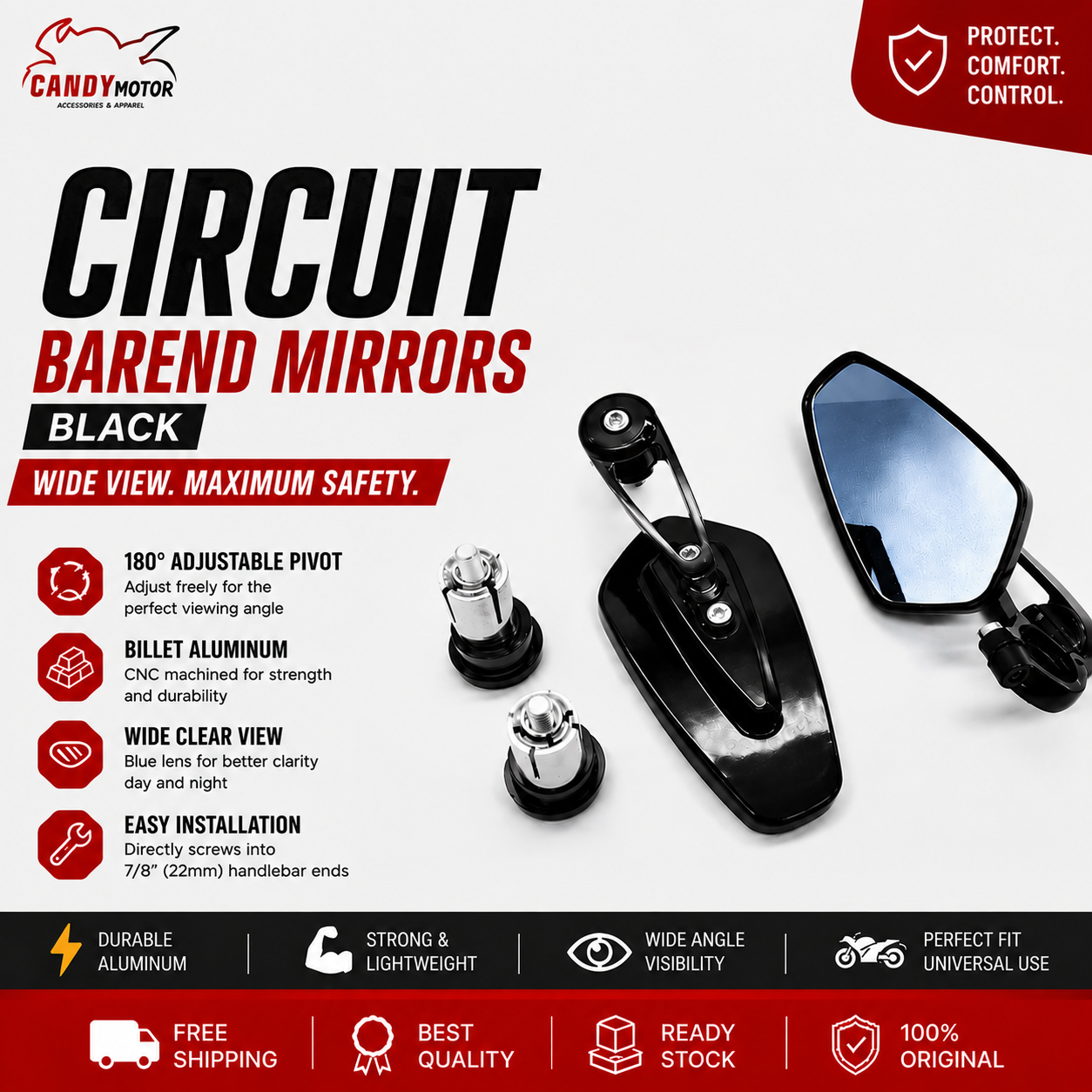 Circuit BarEnd Mirrors Black