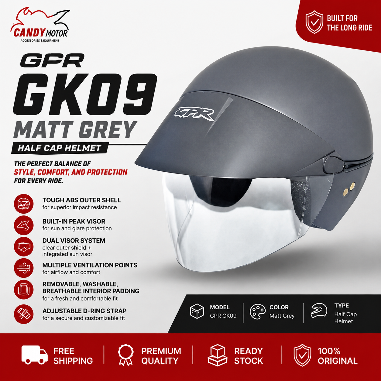 GPR GK09 Matt Grey