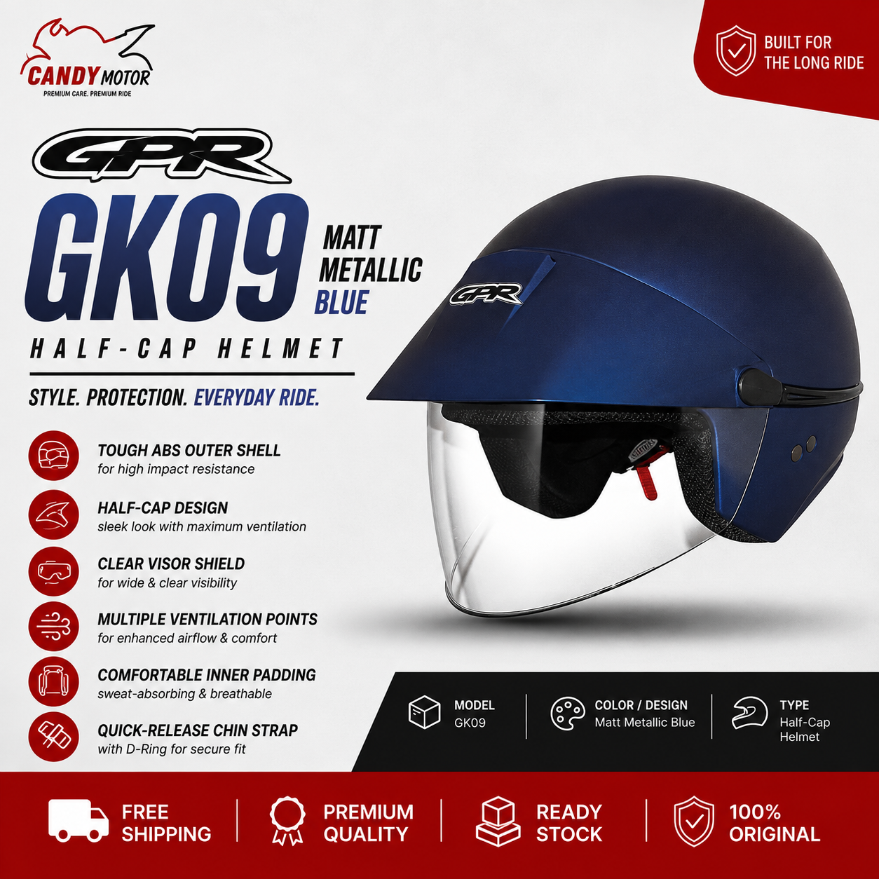 GPR GK09 Matt Metallic Blue