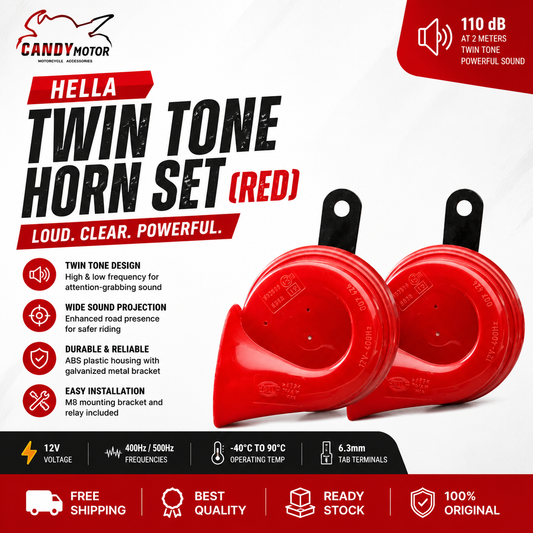 Hella Twin Tone Horn Set (Red)
