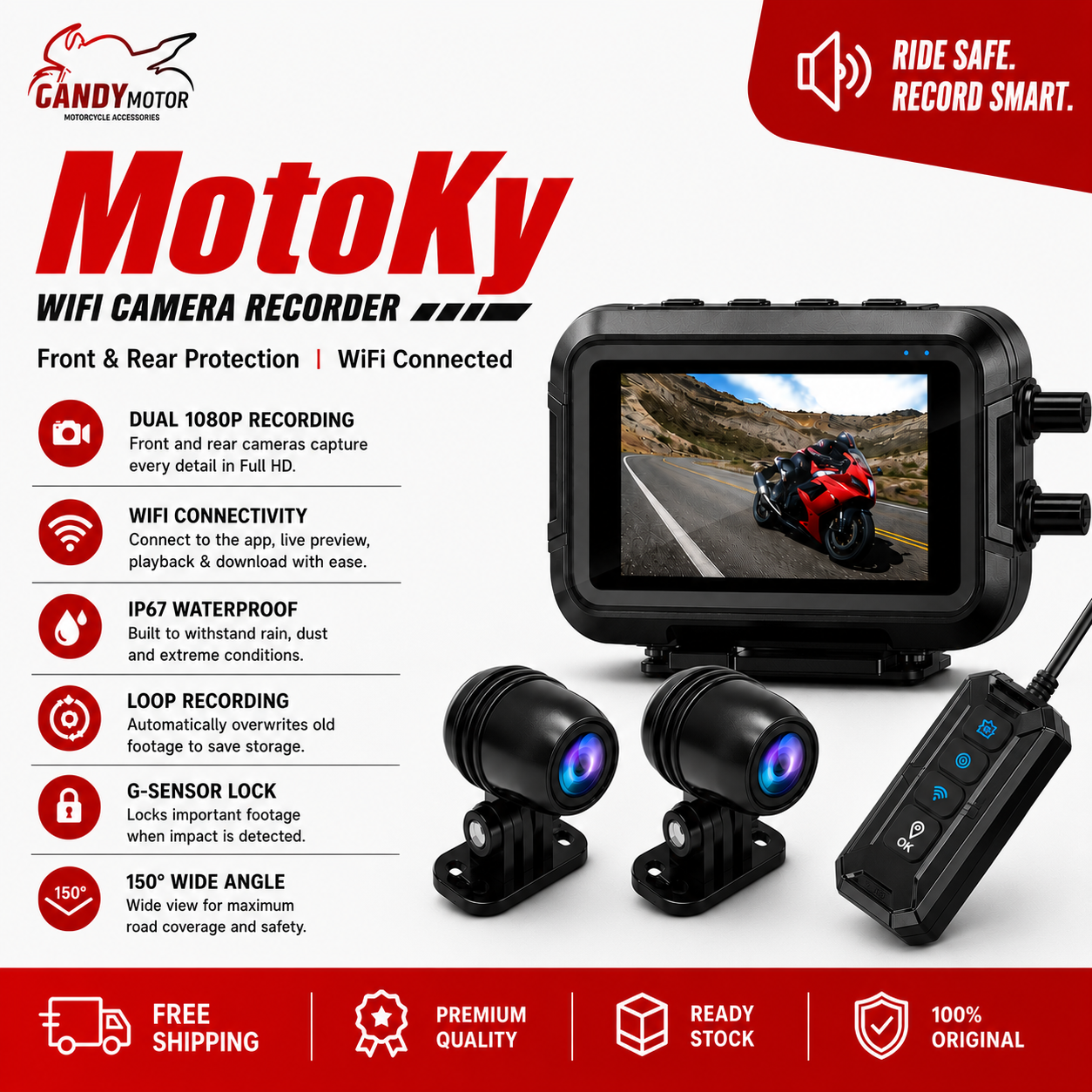 MotoKy WiFi Camera Recorder