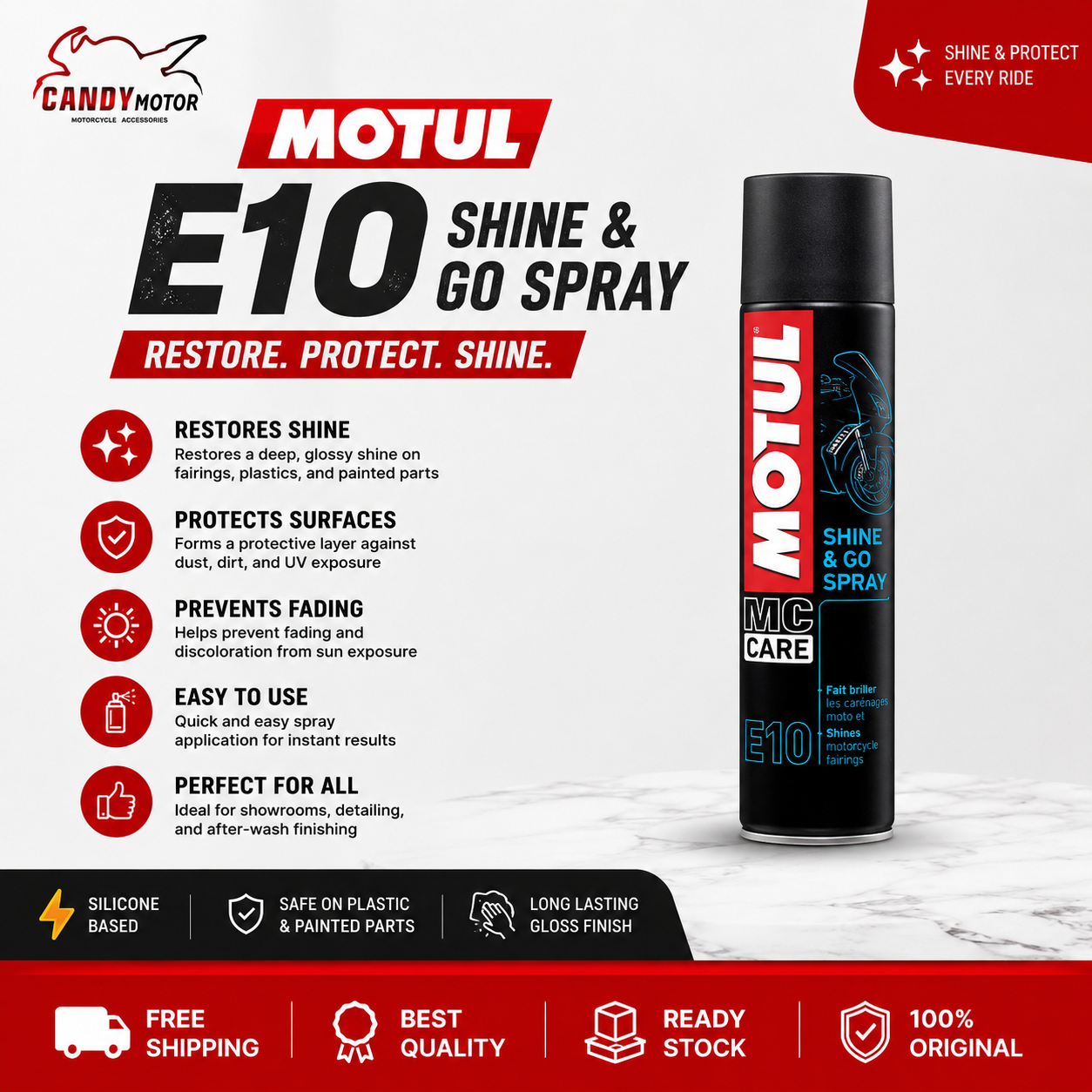 Motul E10 shine & go spray (400ML)