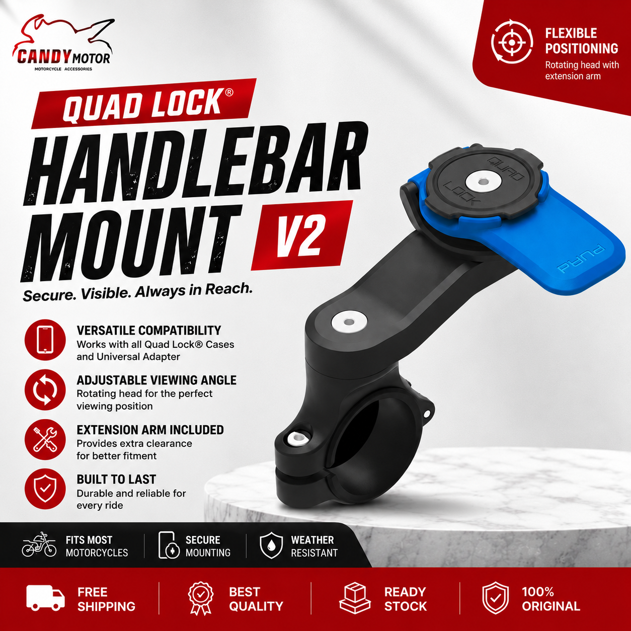 Quad Lock Handlebar Mount V2