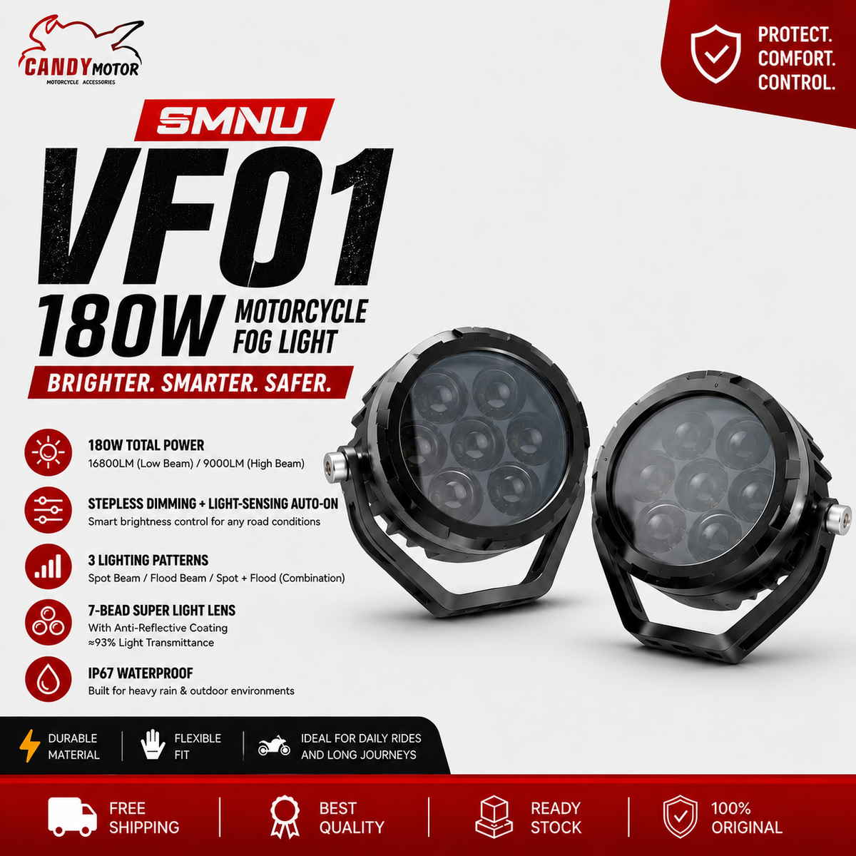 SMNU VF01 180W Motorcycle Fog Light