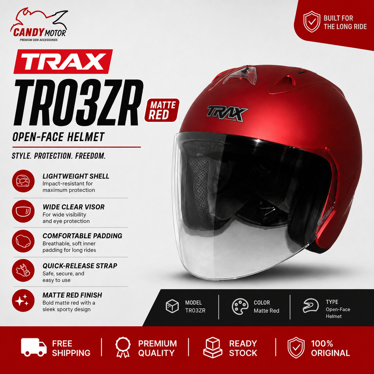 Trax TR03ZR Matte Red