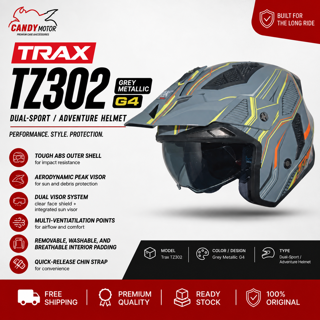 Trax TZ302 Grey Metallic G4