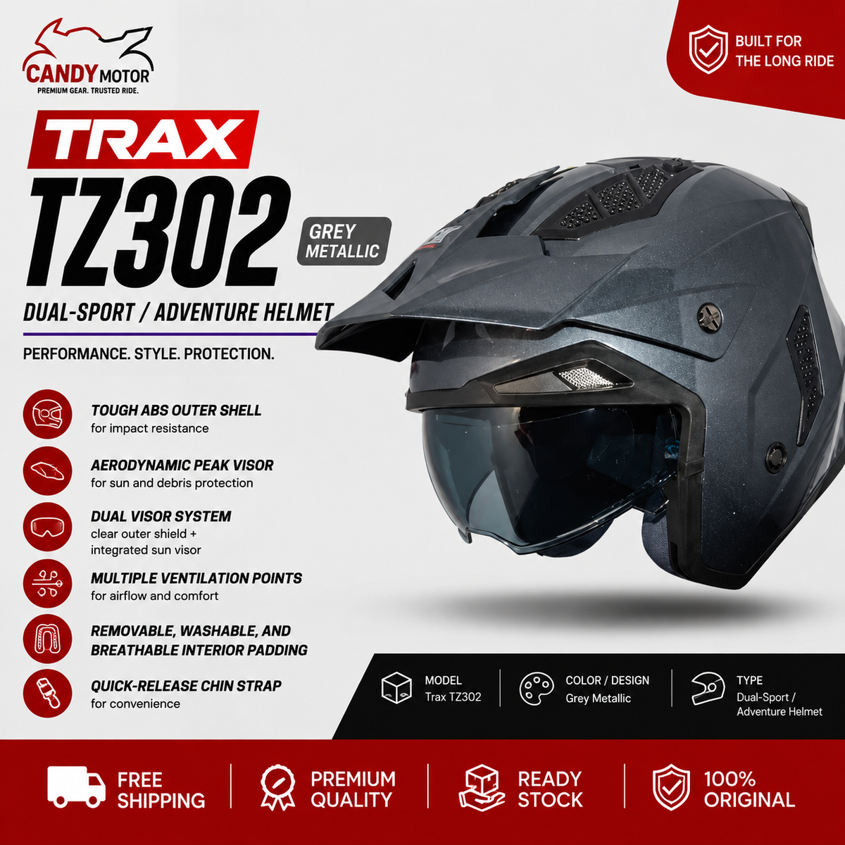 Trax TZ302 Grey Metallic