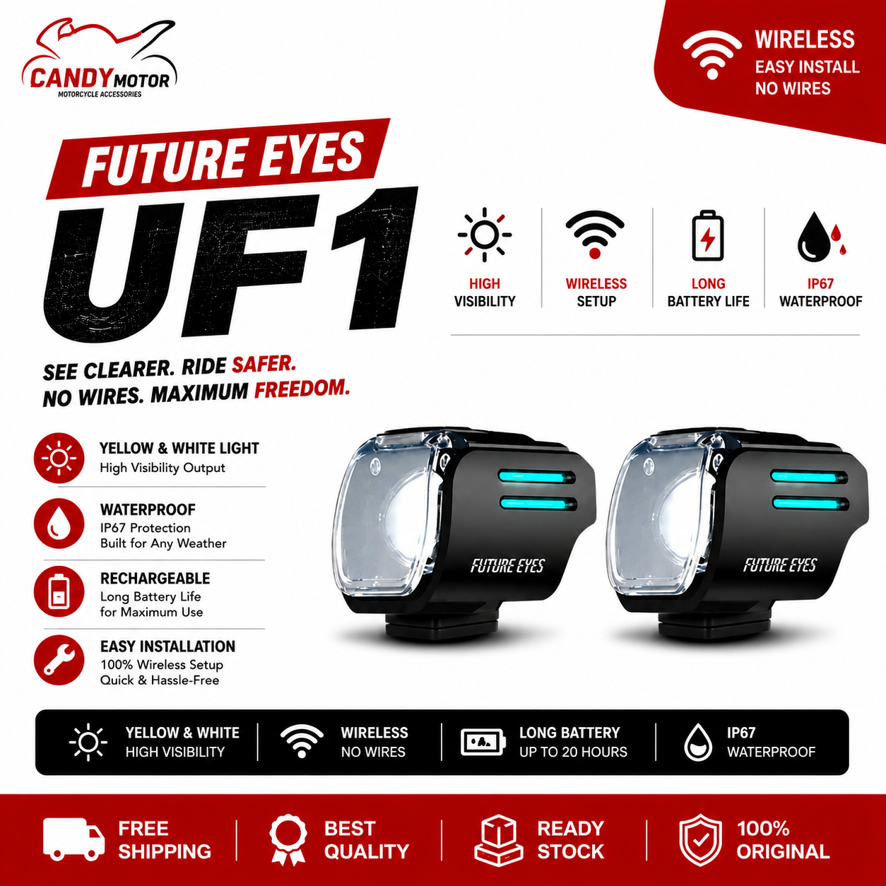 UF1 Blue Light - Wireless Future Eye Fog Light