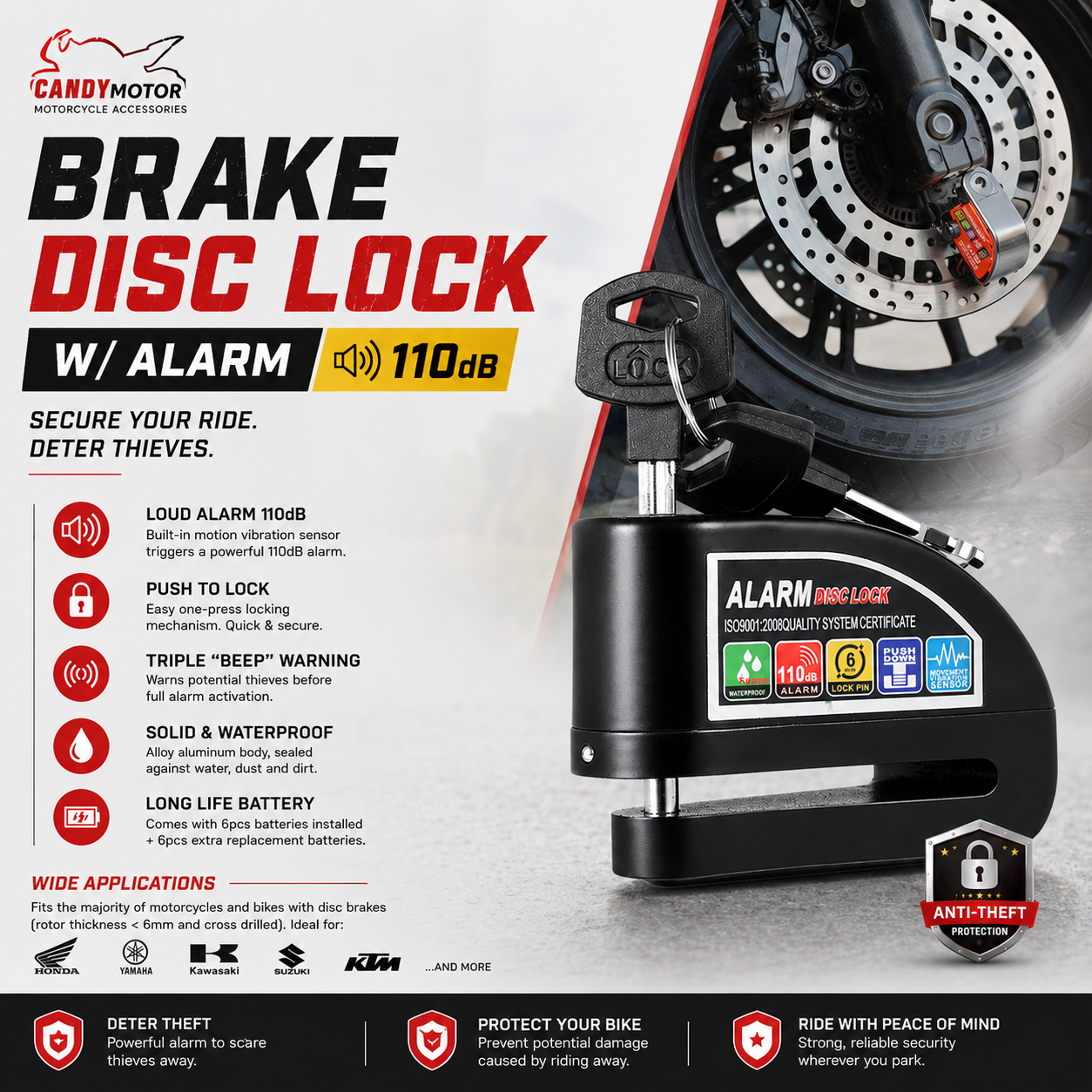Brake Disc Lock w/ Alarm