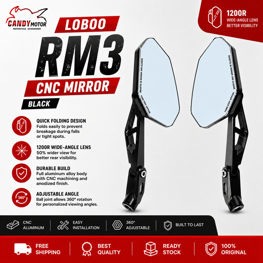 LOBOO CNC MIRROR rm3-Black