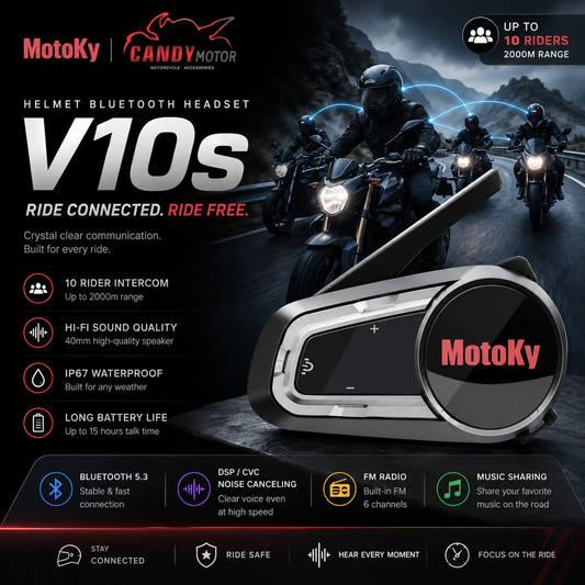MotoKy Helmet V10s Bluetooth Headset